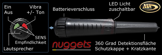 MakroPointer Pin Pointer bei nuggets.at Metal Detector Online Shop